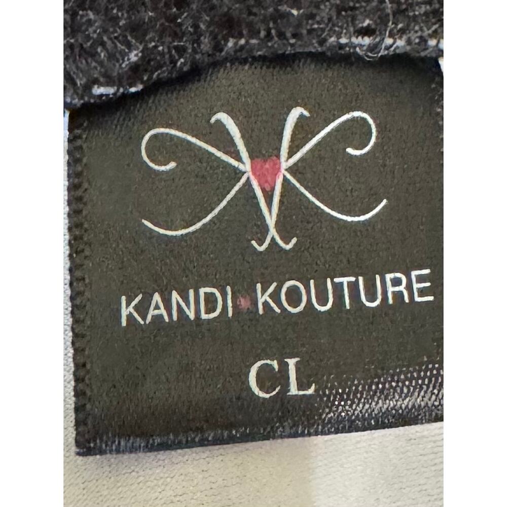 Kandi Kouture CL 7/8 Black Plaid Cutout Dance Leotard Competition Convention - Picture 4 of 4